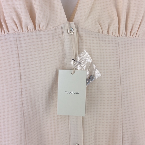 TULAROSA Oakley Button Front Dress in Cream Size L - Picture 6 of 9